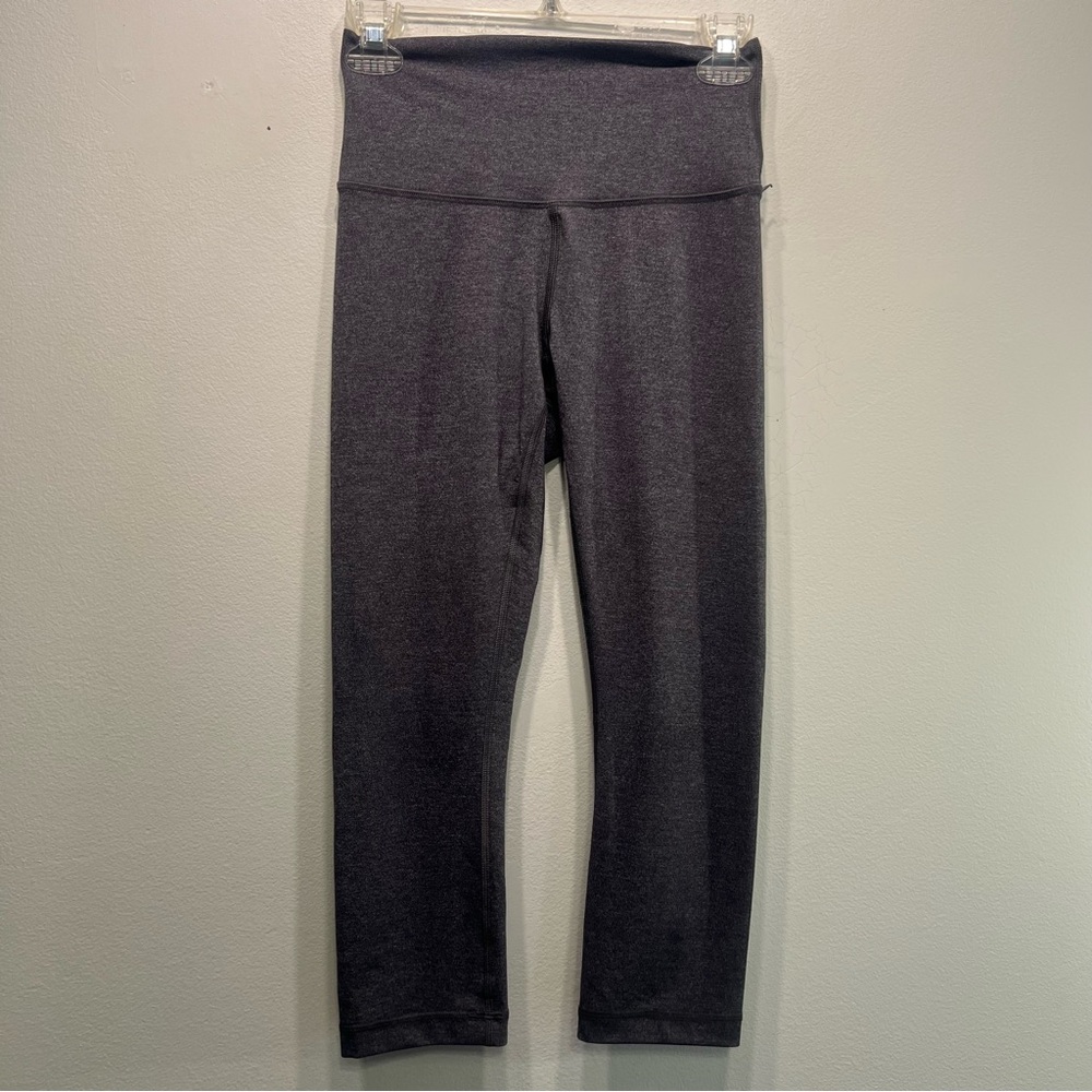 Lululemon Wunder Under Hi-Rise Cropped Leggings Womens Size 6 Gray Heathered